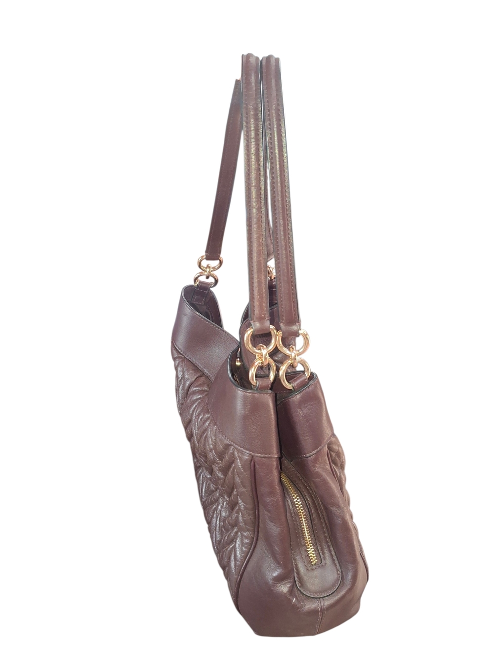 Coach Lexy Quilted Leather Shoulder Bag in Brown - Picture 3 of 9